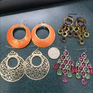 4 sets of Dangle Pierced earrings Avon/Lia Sophia